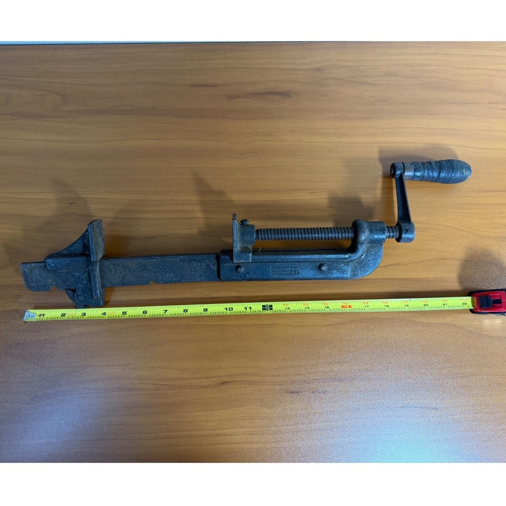 Antique EC Stearns Syracuse NY 24" Quick Adjust Bar Clamp Early 1900s Cast Iron